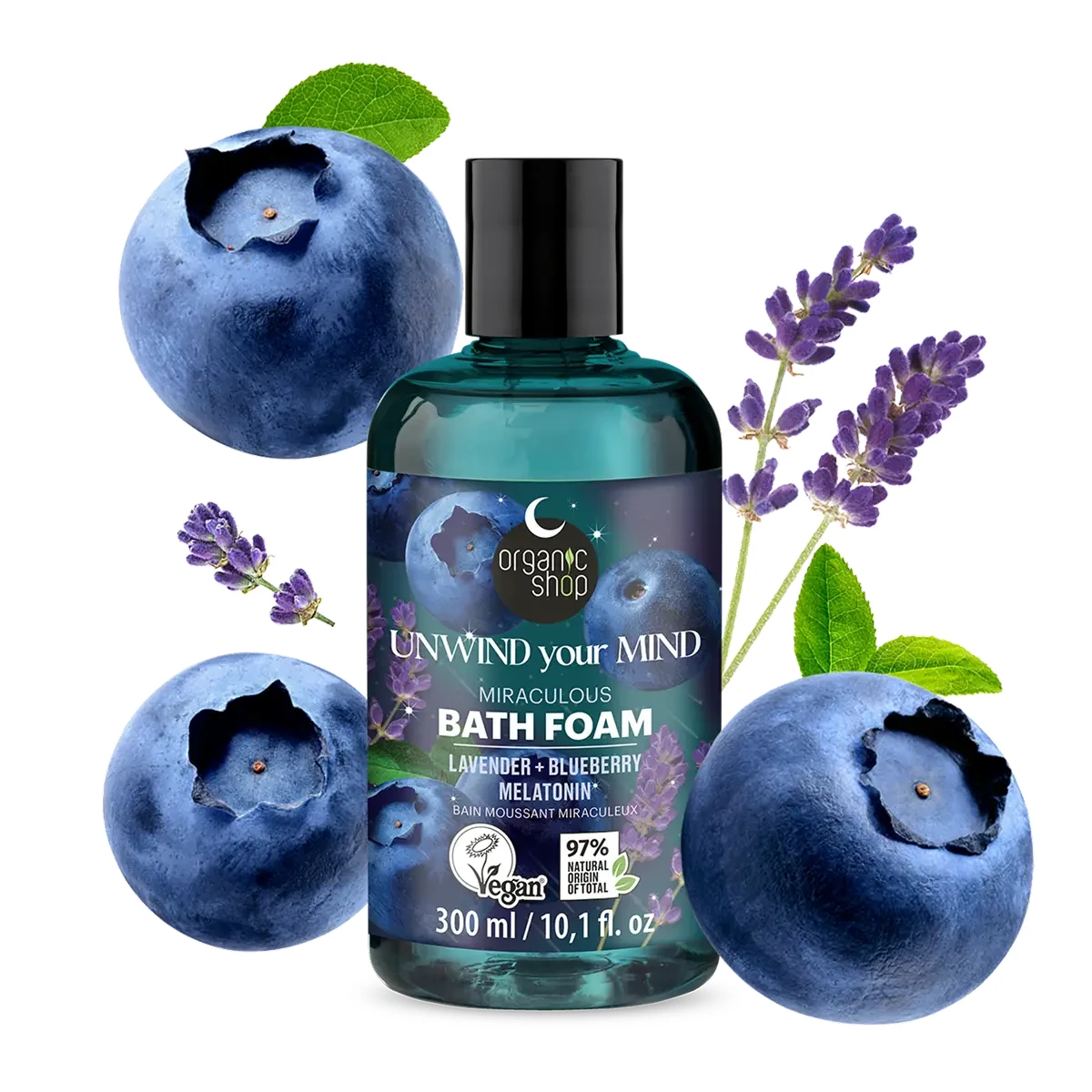 Organic Shop Varázslatos habfürdő levendulával, áfonyával és melatoninnal 300ml