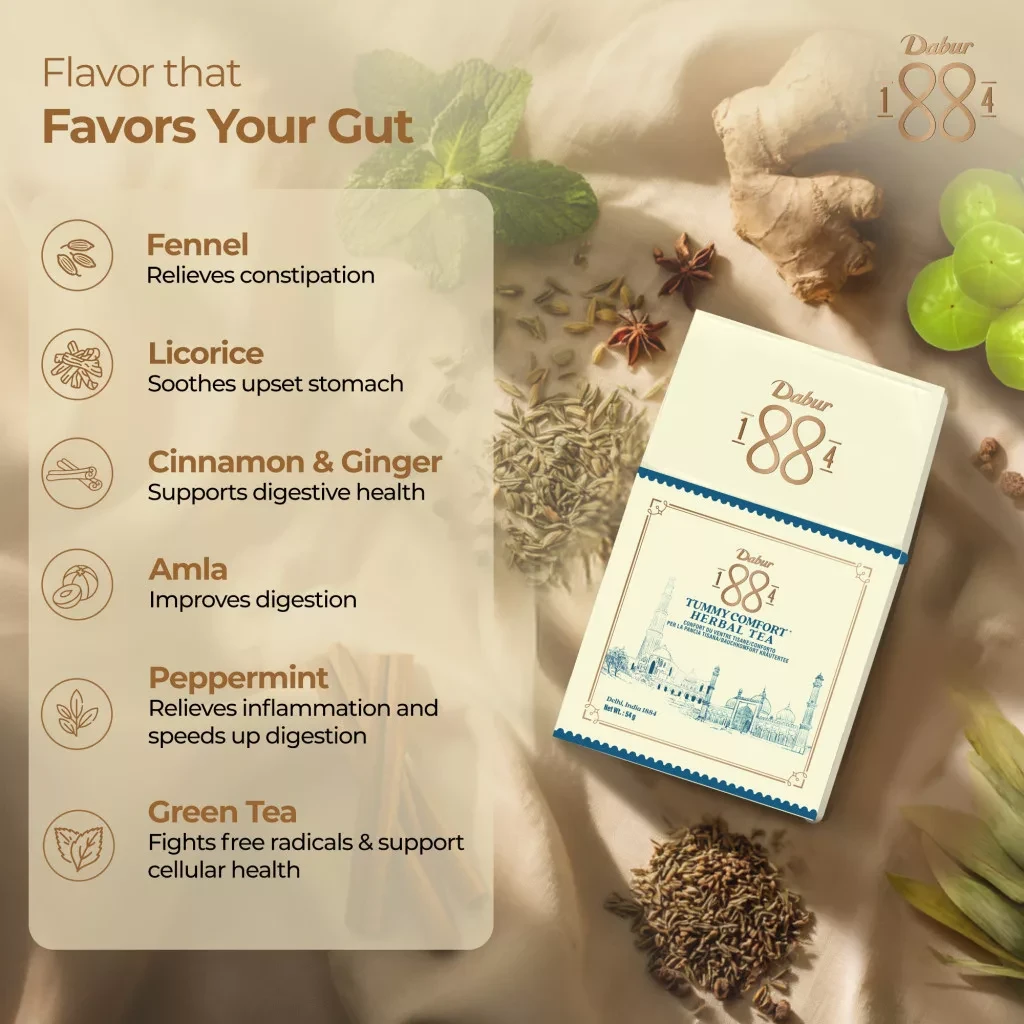 Dabur 1884 Könnyű Emésztés Gyógynövényes Tea 54g