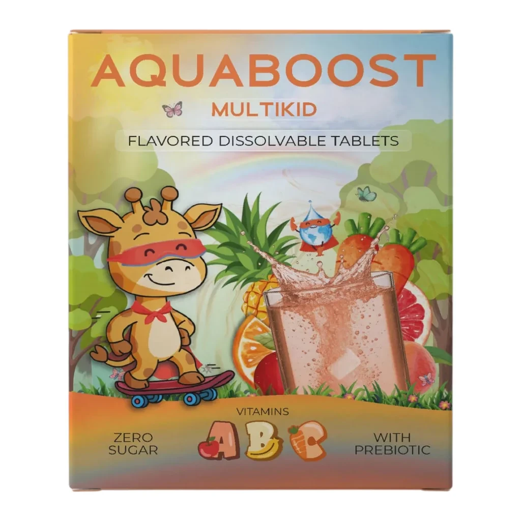Aquaboost Multikid Vegyes Gyümölcs Ízű Funkcionális Ital Tabletta 18db