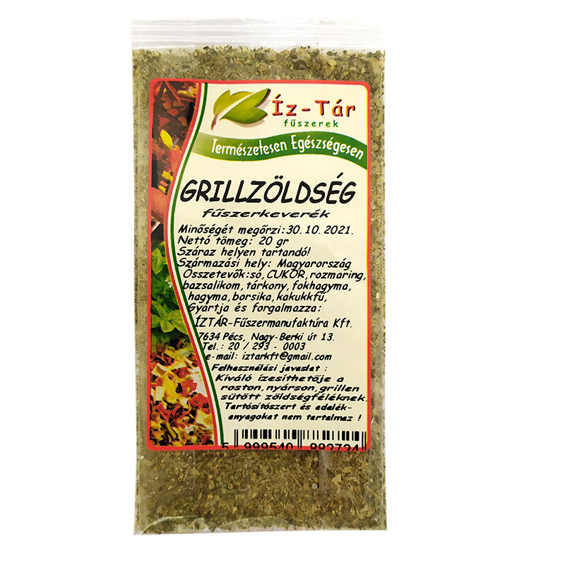 Íz Tár grillzöldség fűszerkeverék 20g
