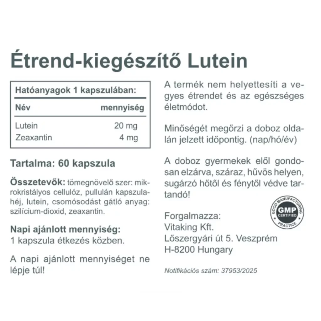 VK Lutein 20 mg 60db