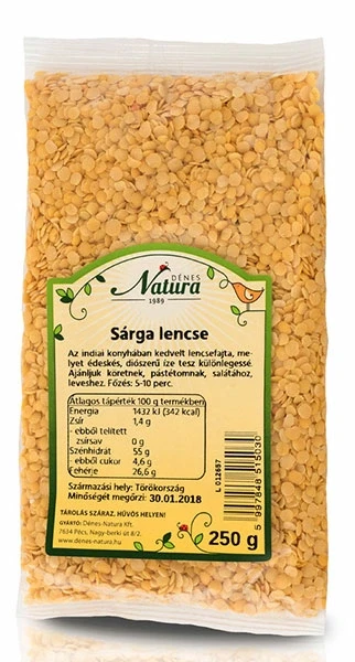 Sárga lencse 250 g (Dénes Natura)