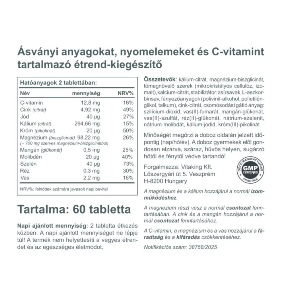 Vitaking Ultimate Mineral 60db kapszula