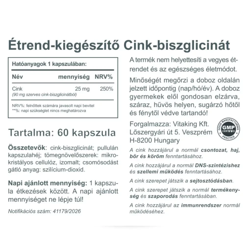 VK Cink biszglicinát 60db