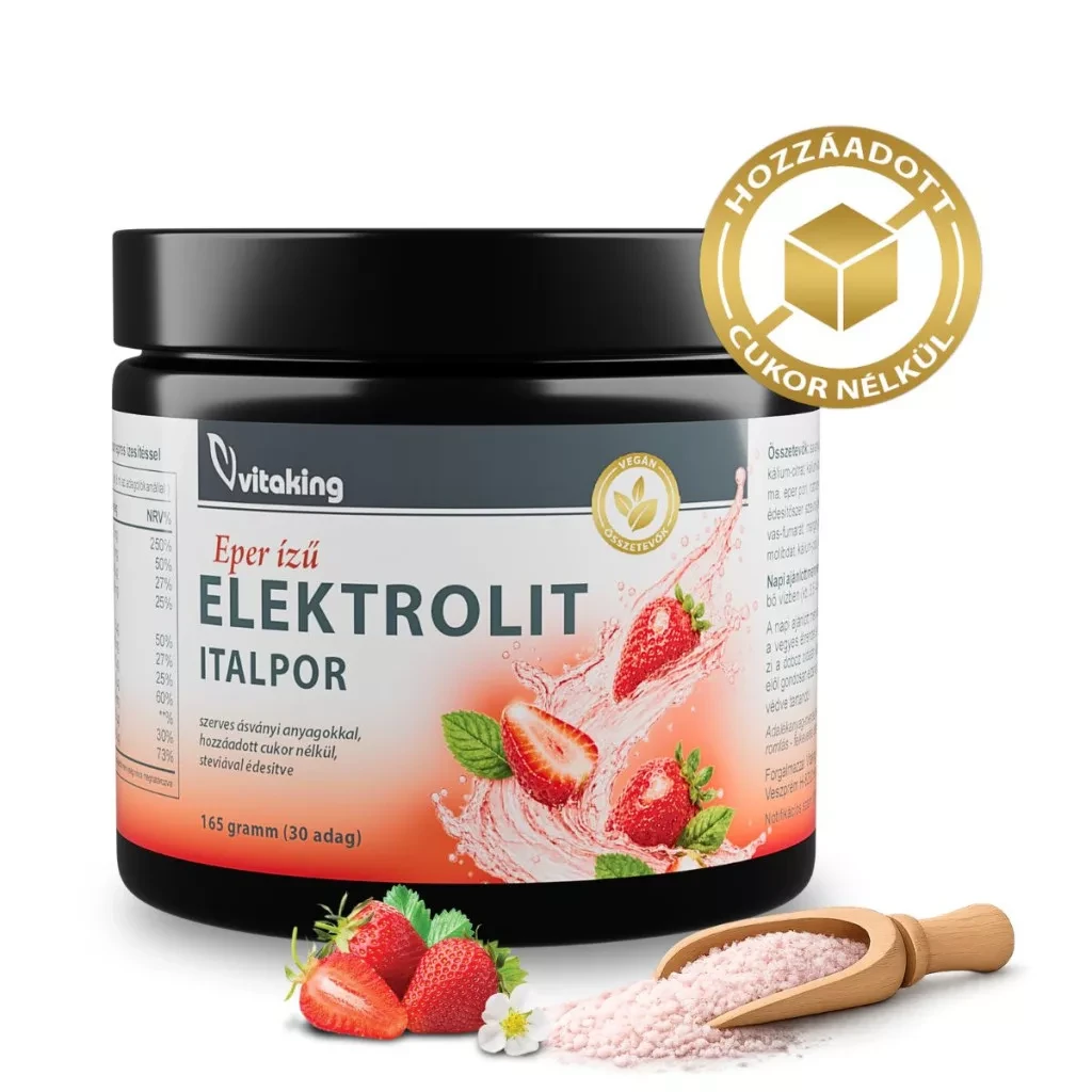 Vitaking Elektrolit Italpor Eper Ízű 165 g (30 adag)