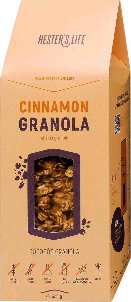 Hester's Life Cinnamon Granola (Fahéjas) 320g