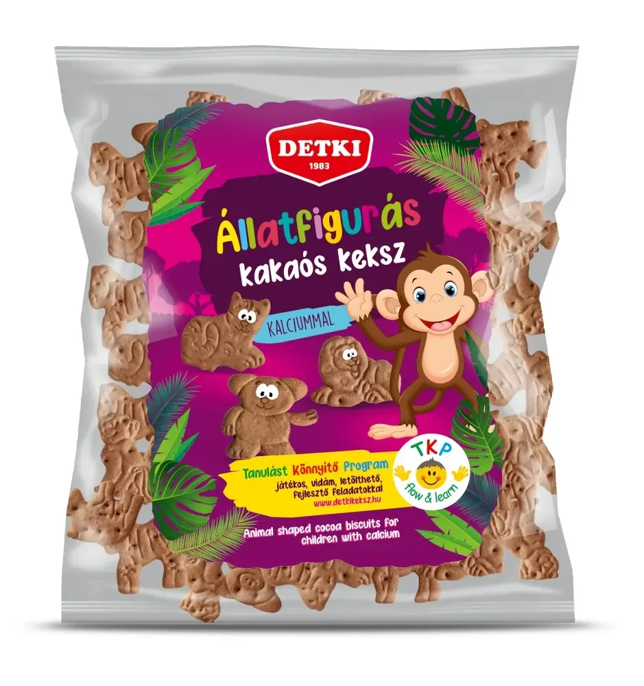 Detki Állatfigurás kakaós gyerekkeksz kalciummal 160g