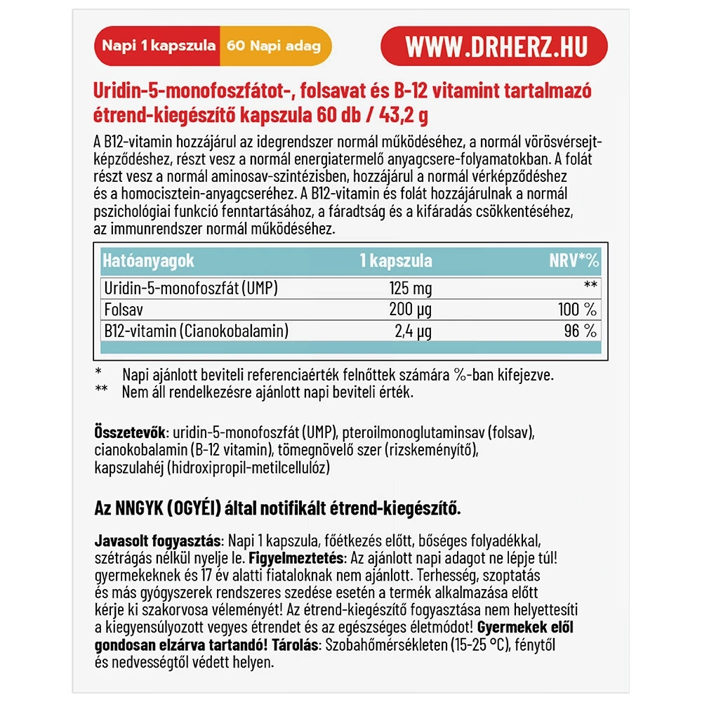 Dr.Herz URIDIN (UMP) 125 mg 60 db kapszula