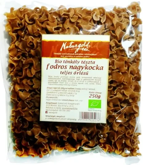 Naturgold Bio tönköly tészta fodros nagykocka teljes őrlésű 250g