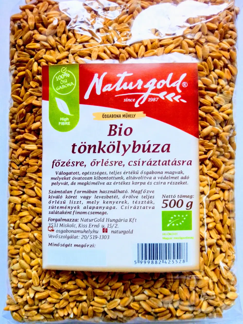 Naturgold Bio tönkölybúza főzésre, őrlésre, csíráztatásra 500 g