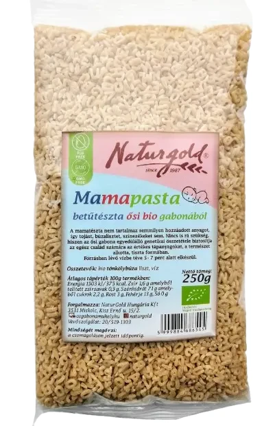 Naturgold Mamapasta Betűtészta Ősi Bio Gabonából 250 g