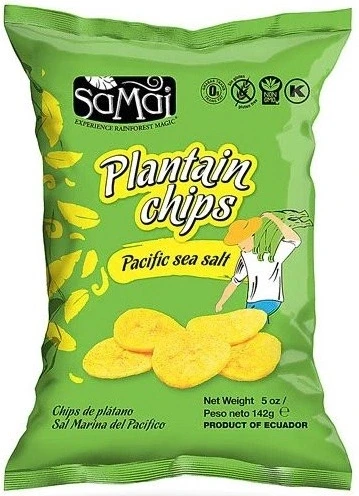 Plantain (főzőbanán) nagy chips tengeri sós 142g SAMAI