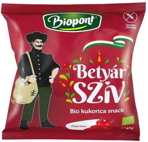 Betyár szív BIO kukorica snack paprikás 45g