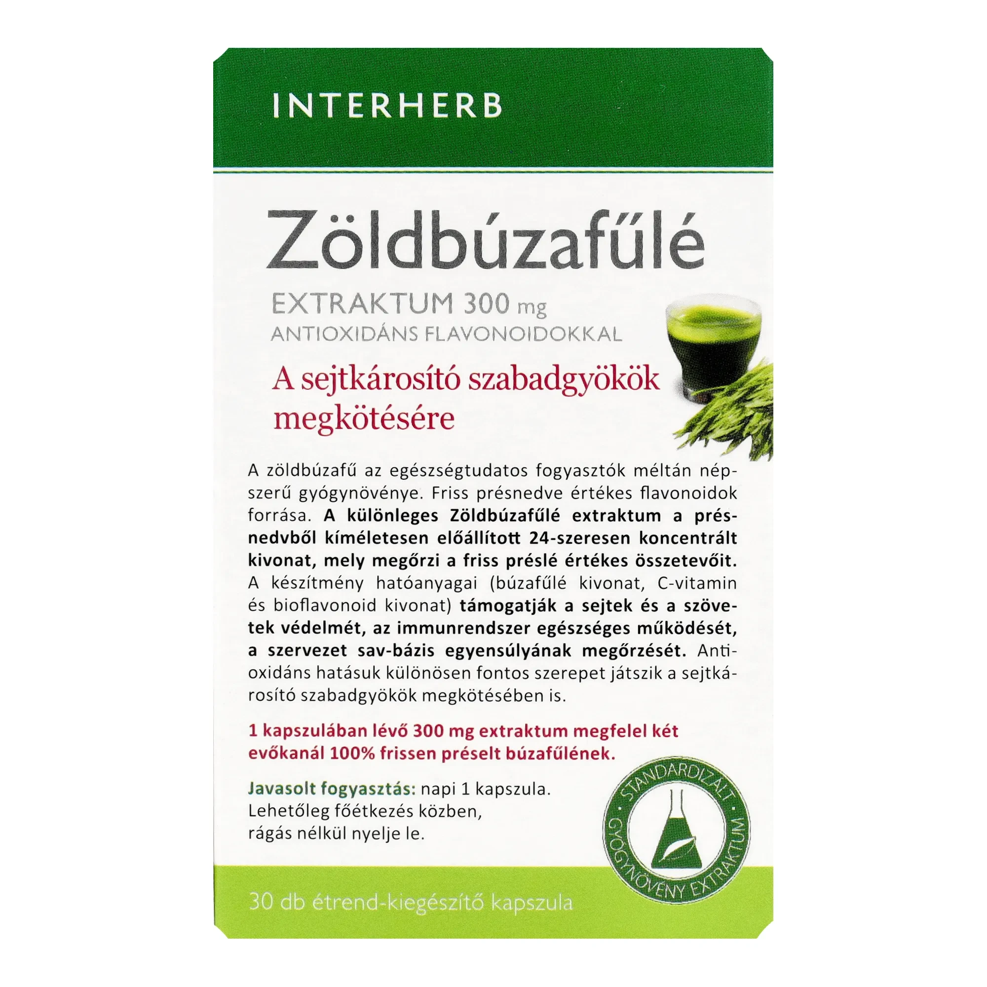 Interherb NAPI1 Zöldbúzafűlé Extraktum 30 db