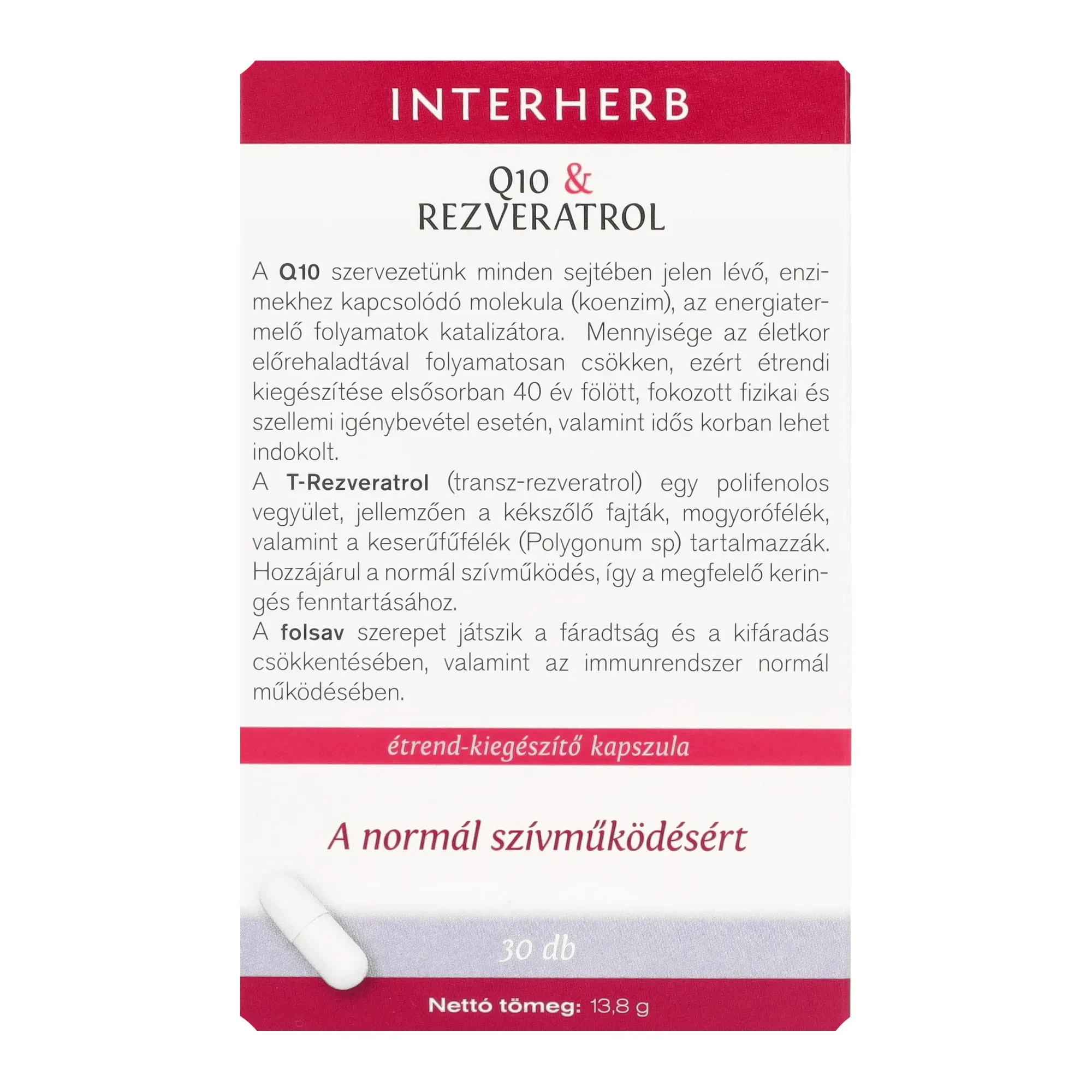 Interherb VITAL Q10 & Rezveratrol kapszula 30db