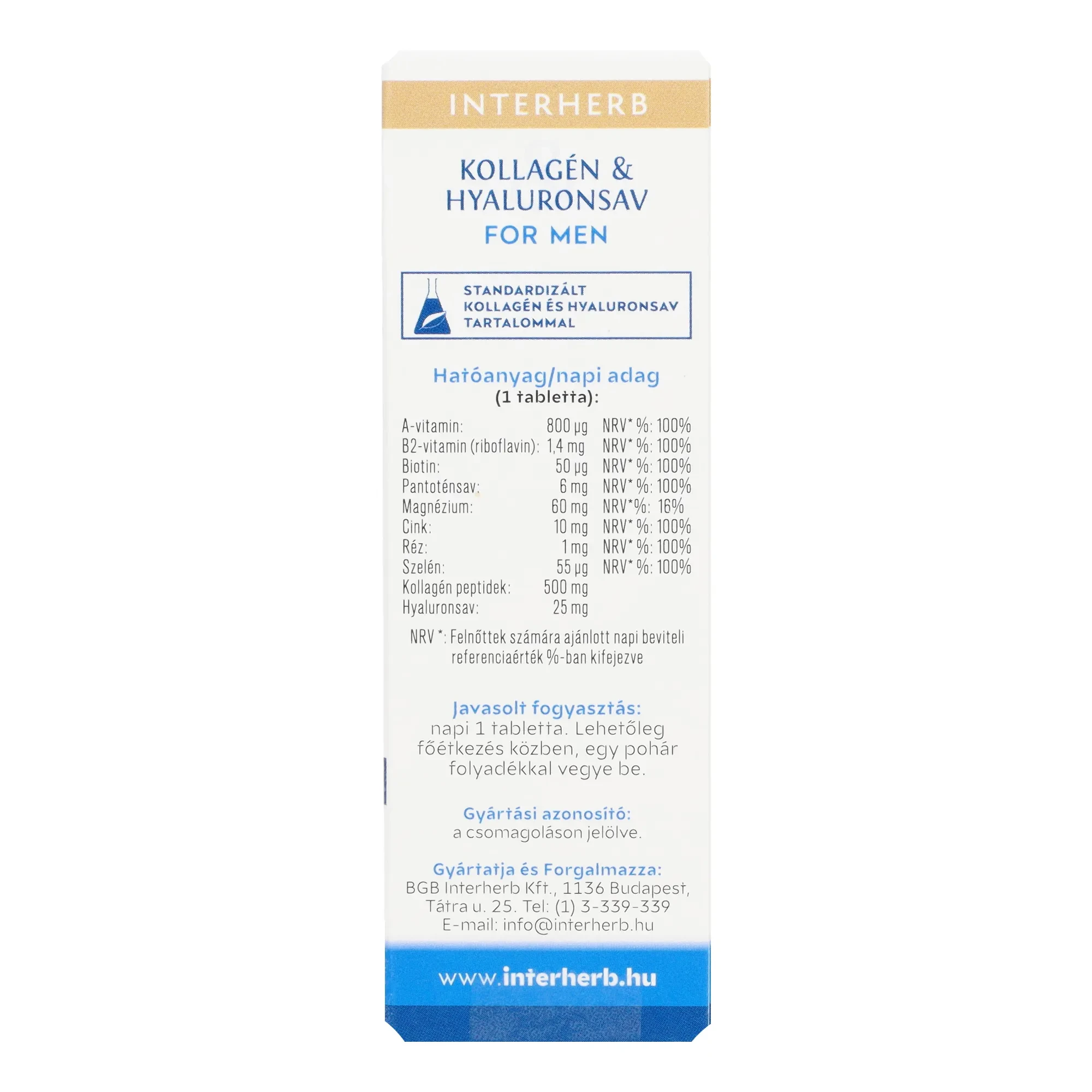 Interherb VITAL Kollagén&Hyaluronsav Man 30 db kapszula