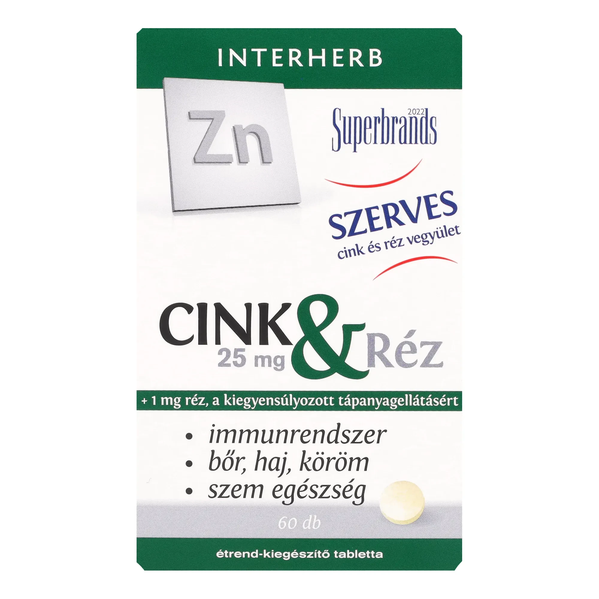 Interherb Szerves Cink és Réz 60db