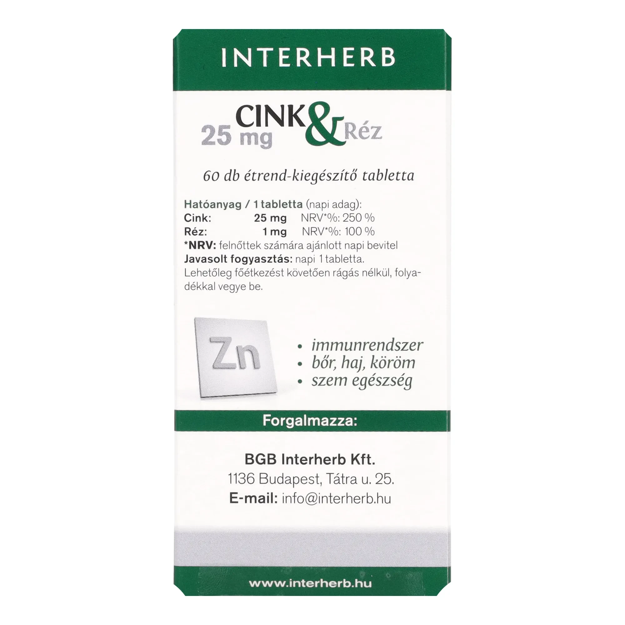 Interherb Szerves Cink és Réz 60db
