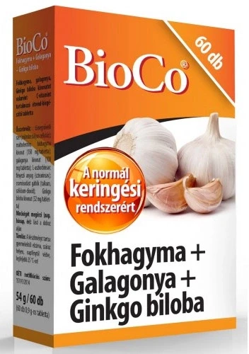 BioCo Fokhagyma Galagonya Ginkgo biloba tabletta 60db