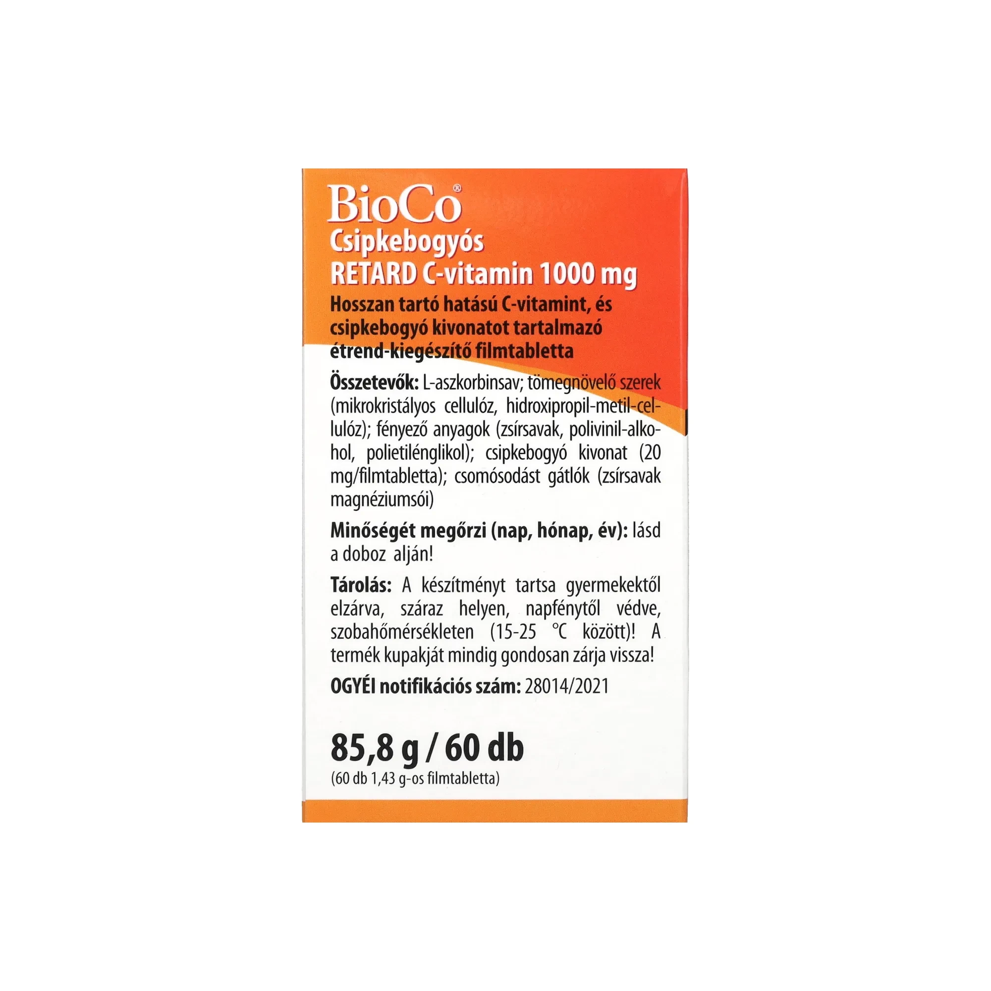 BioCo C-1000 csipebogyós retard 60db
