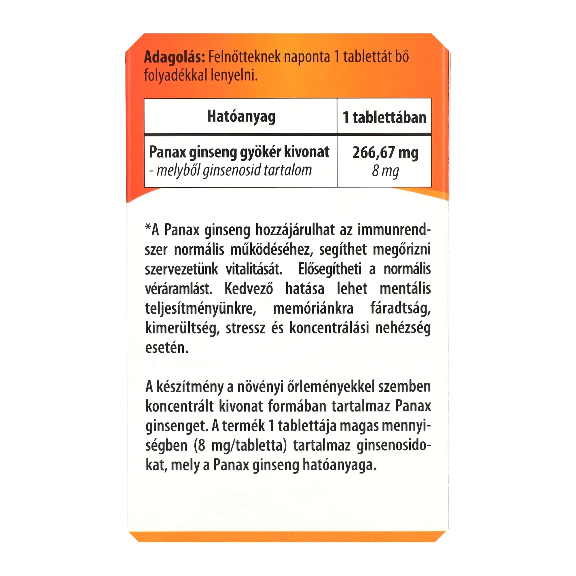 BioCo Ginseng kivonat tabletta 60db
