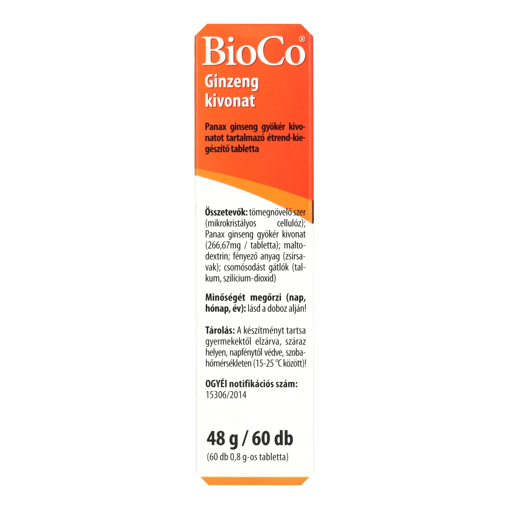 BioCo Ginseng kivonat tabletta 60db