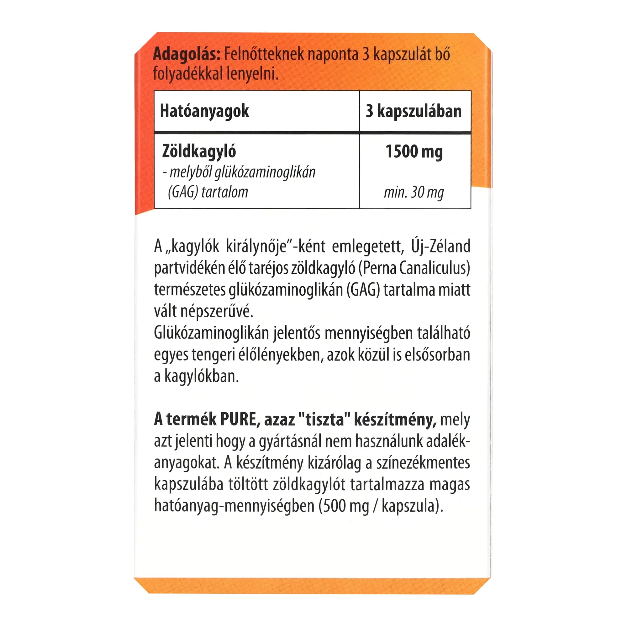 BioCo Zöldkagyló Pure 90db 500mg