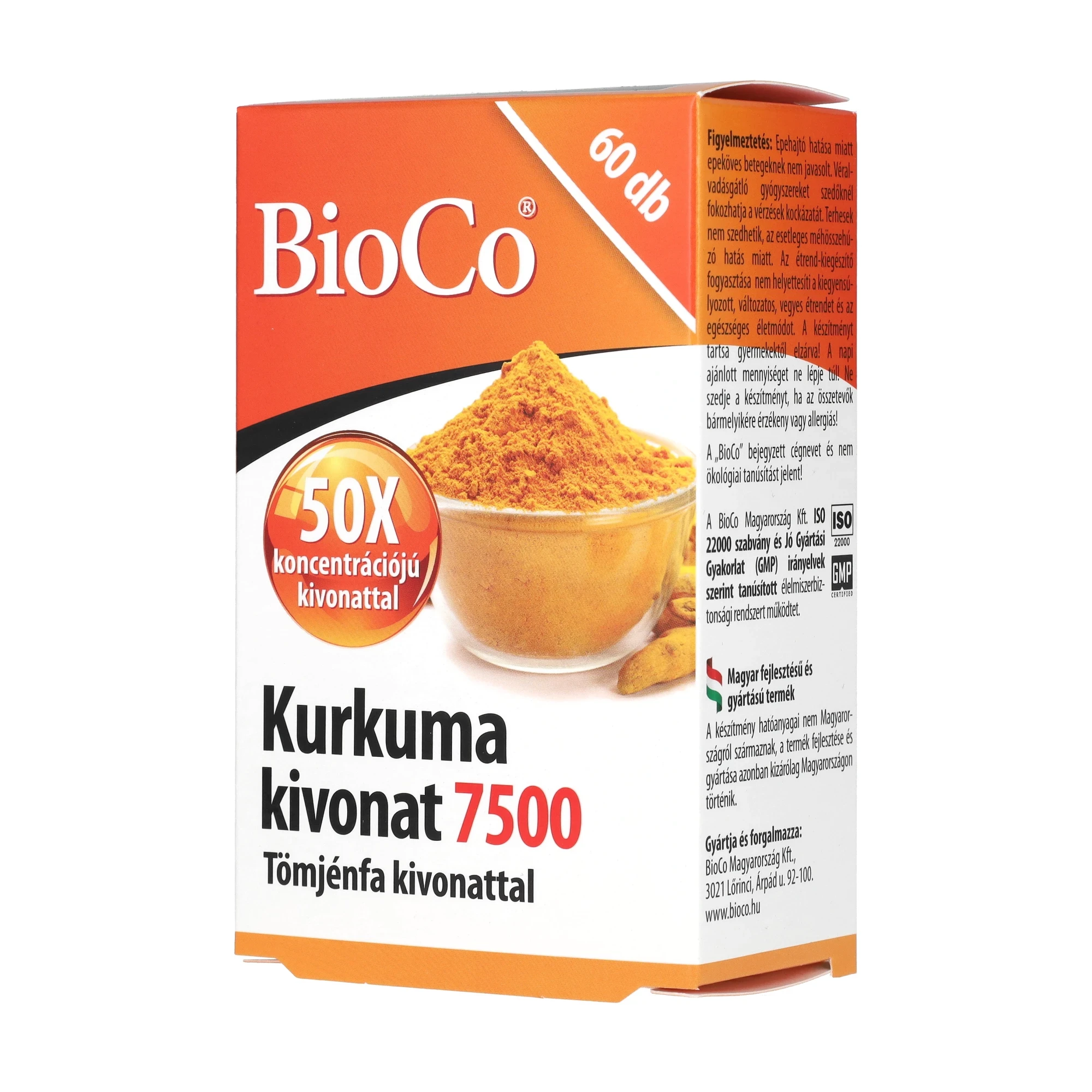 BioCo Kurkuma kivonat 60db 7500mg