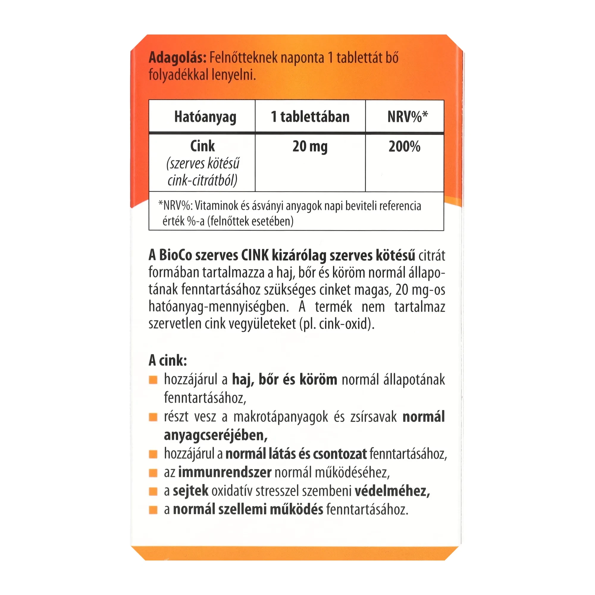 BioCo Szerves CINK 60db