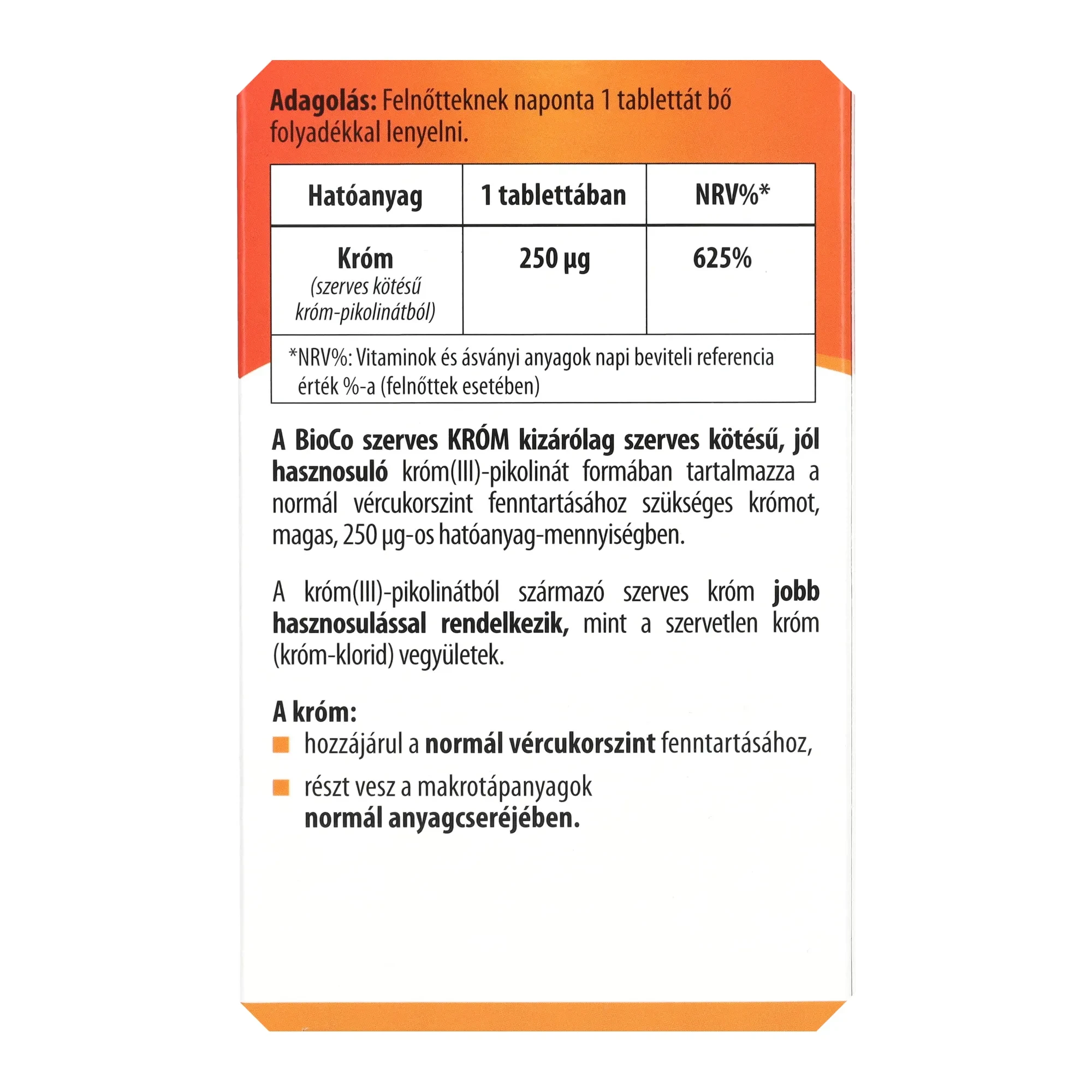 BioCo szerves KRÓM 60db