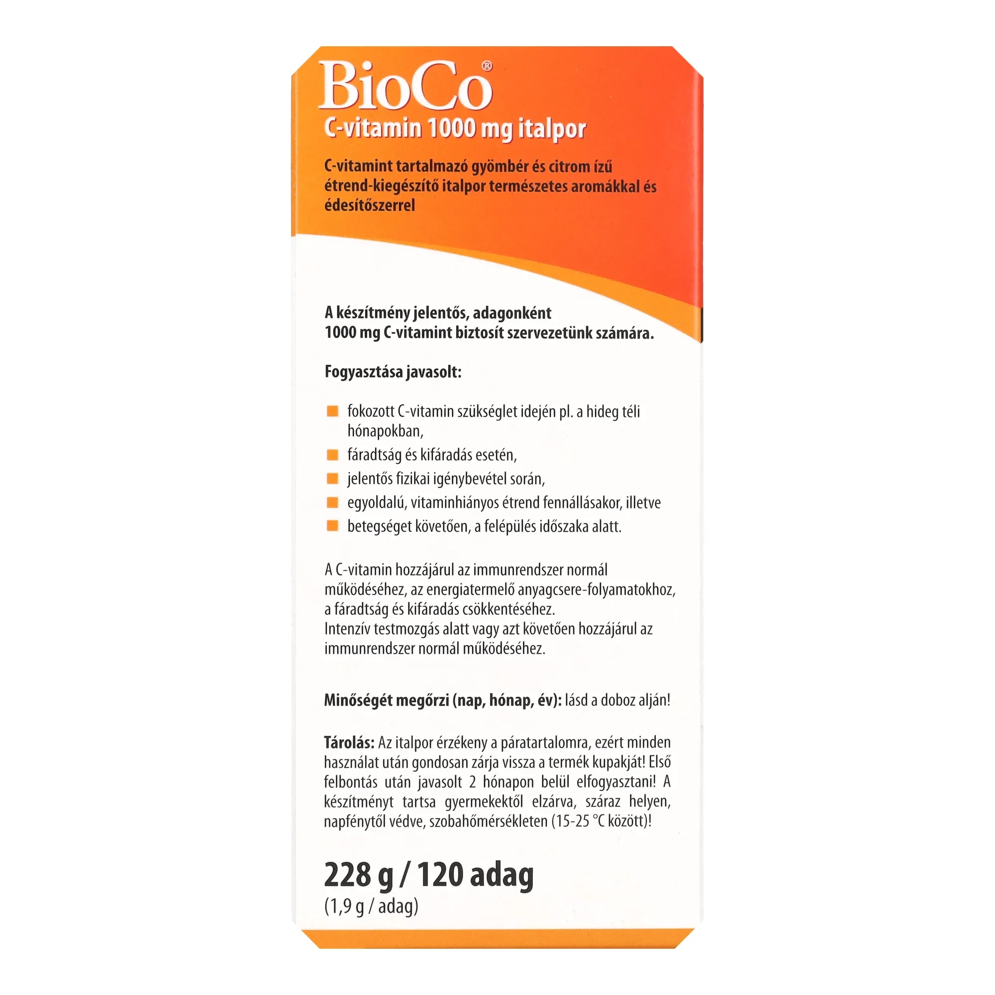 Bioco C-vitamin 1000mg italpor 120 adag