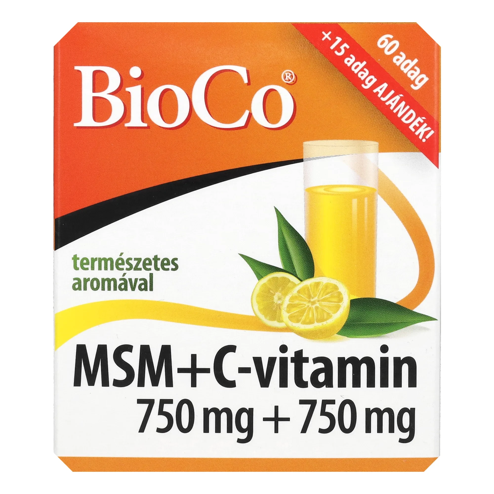 BioCo MSM+C-vitamin 750 mg + 750 mg italpor 75 adag
