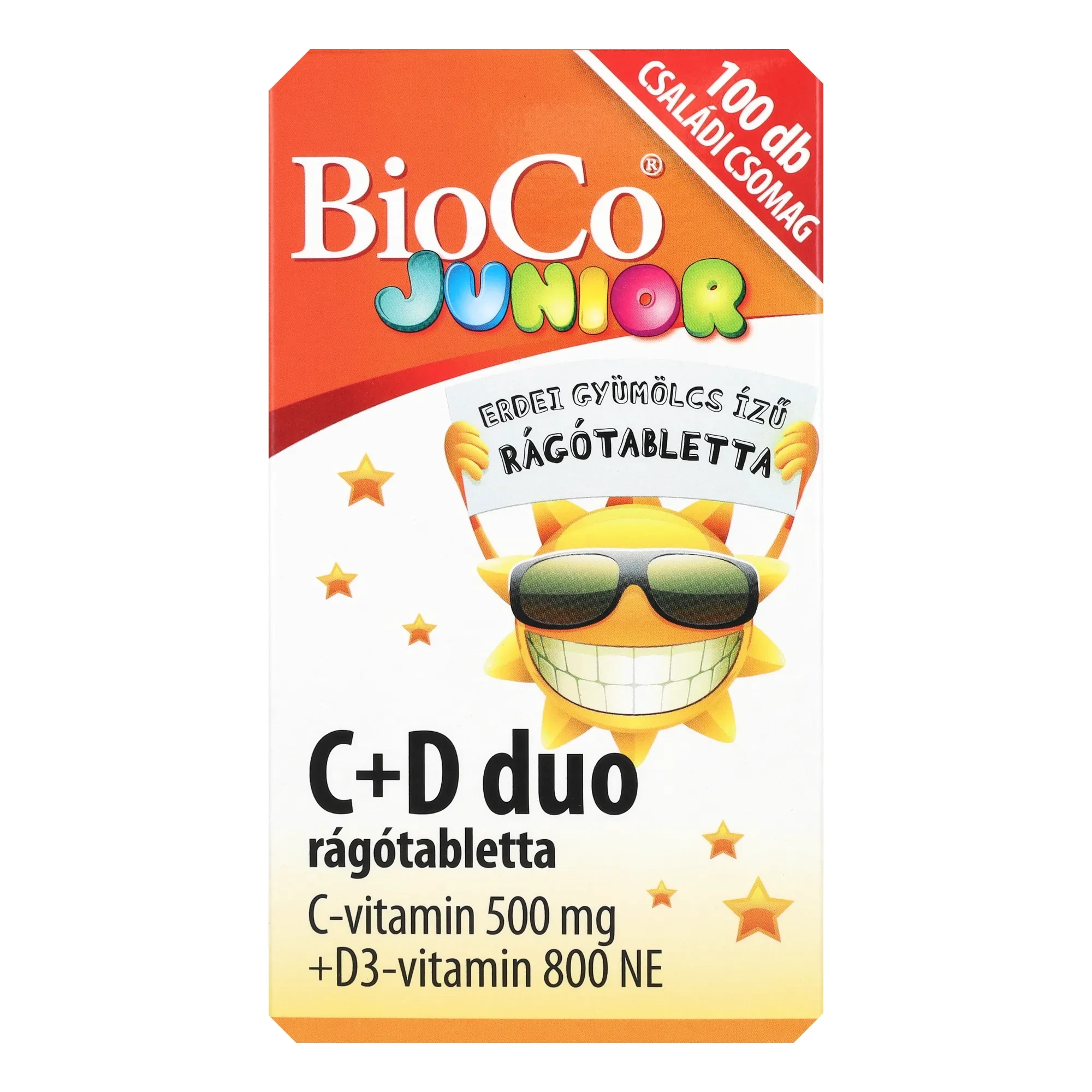 BioCo JUNIOR C+D duo családi csomag rágótabletta 100db