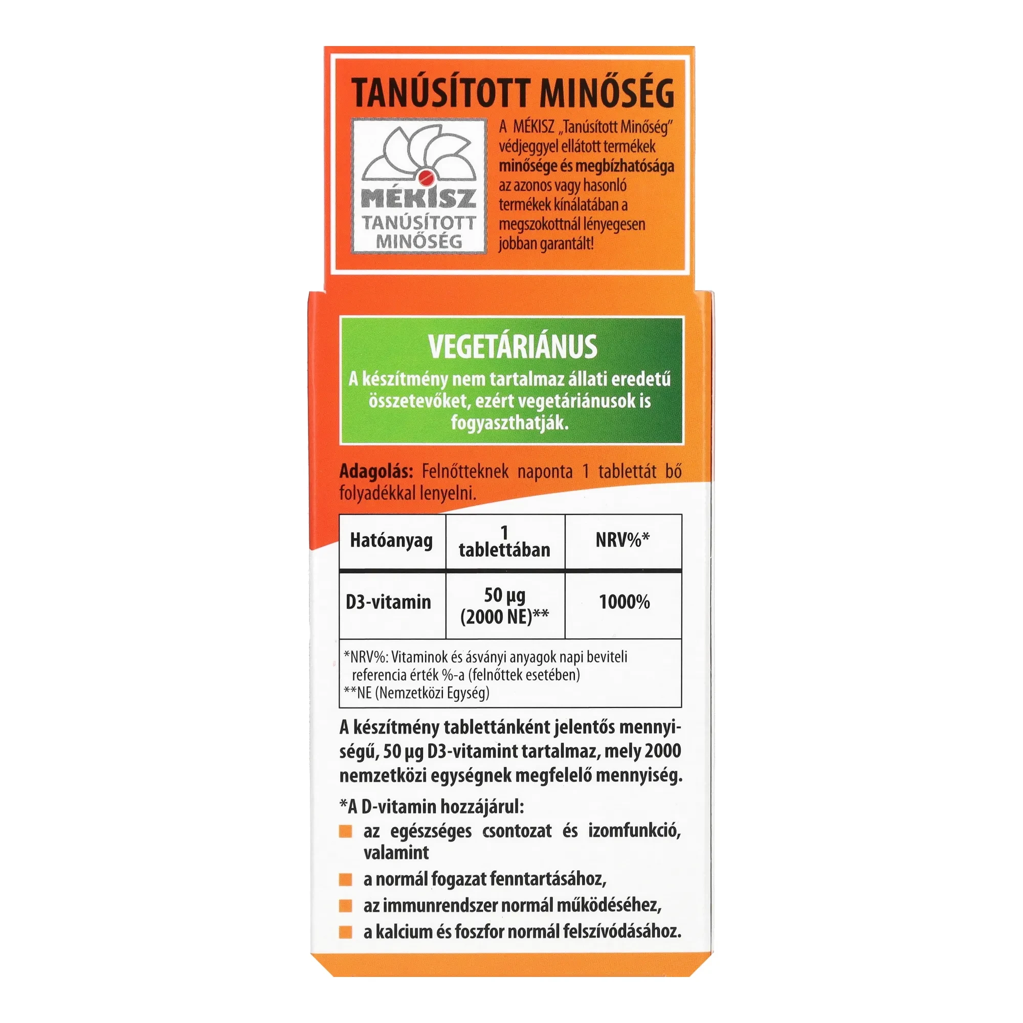 BioCo D3 2000NE Vitamin tabletta 100db
