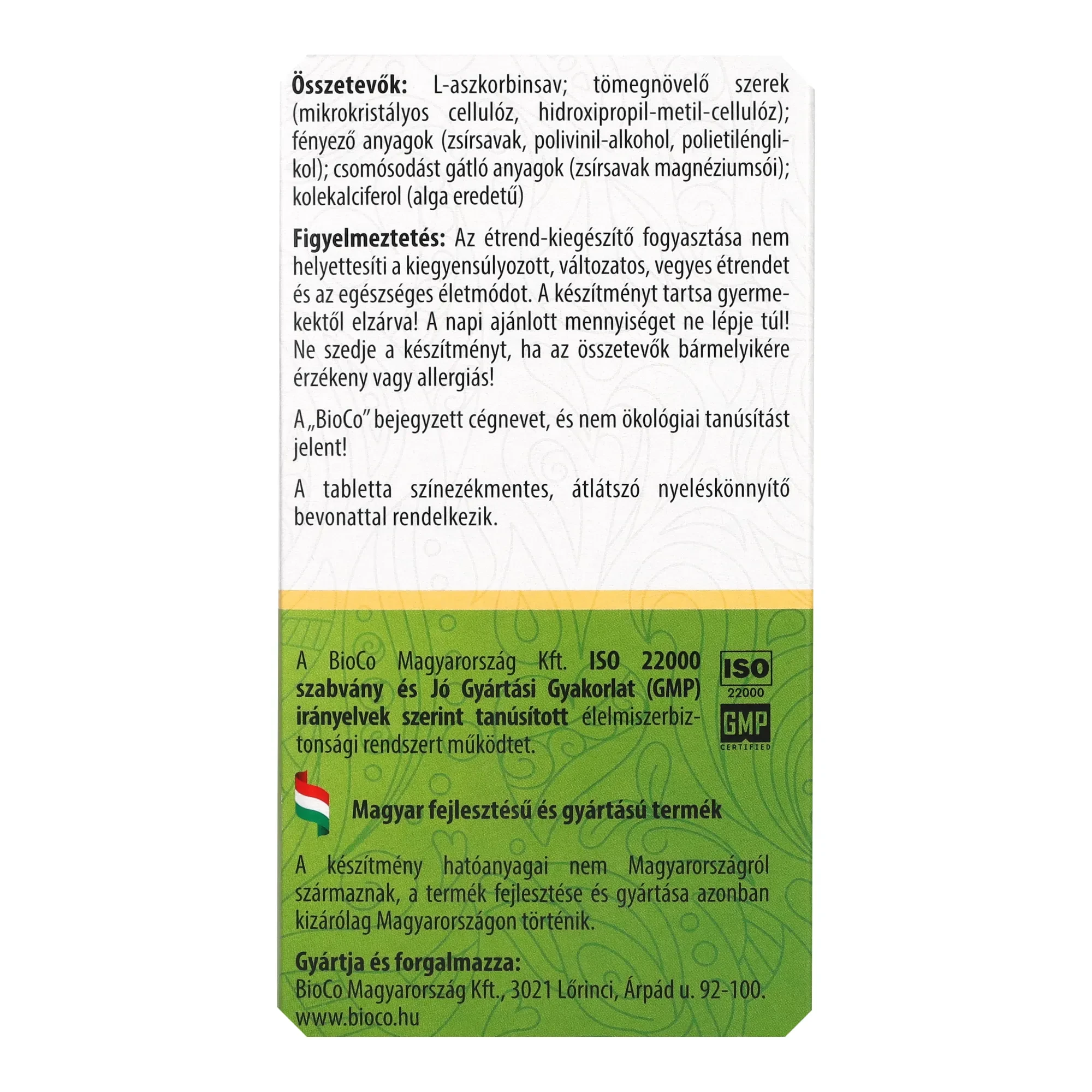 BioCo 100% VEGAN C+D duo filmtabletta 90db