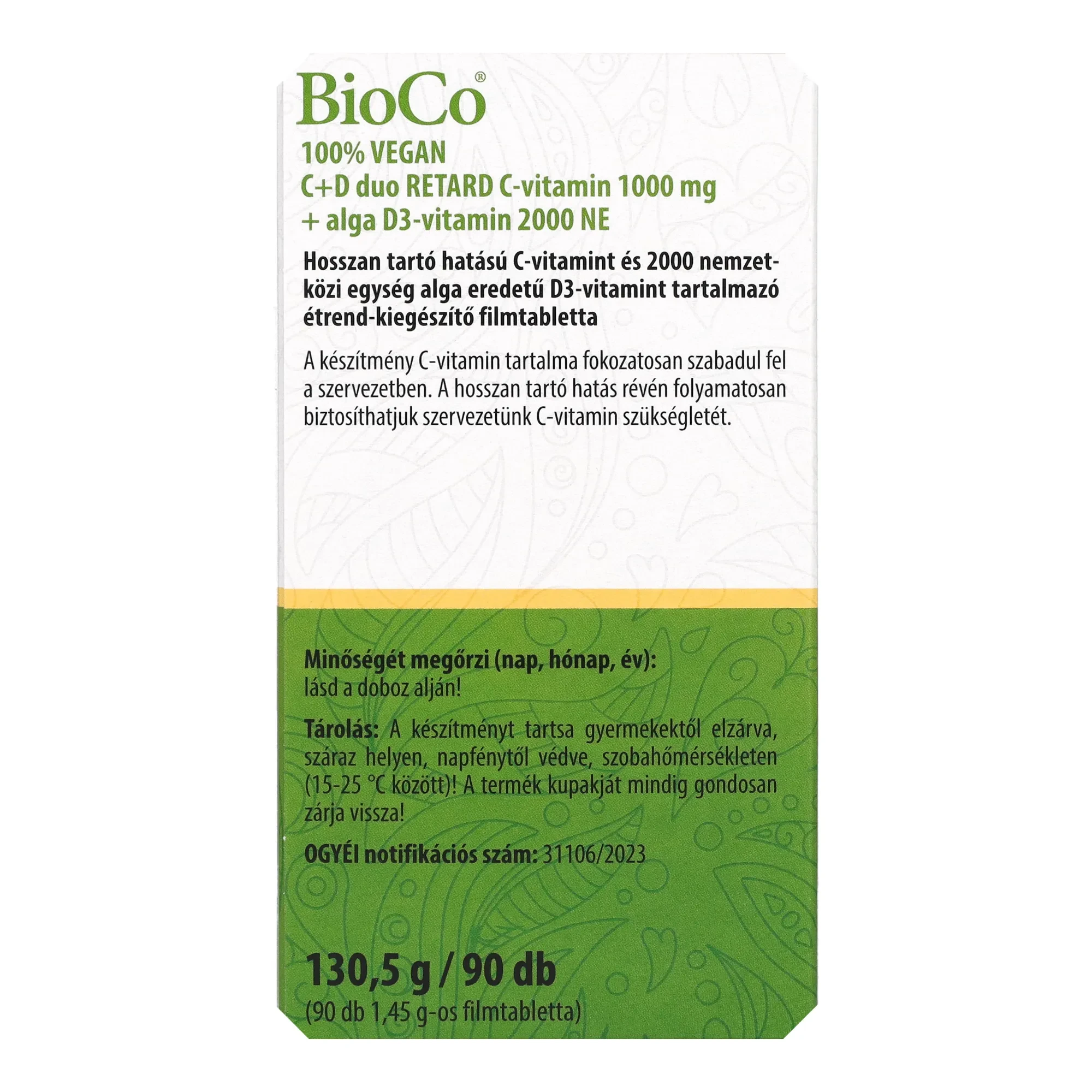 BioCo 100% VEGAN C+D duo filmtabletta 90db