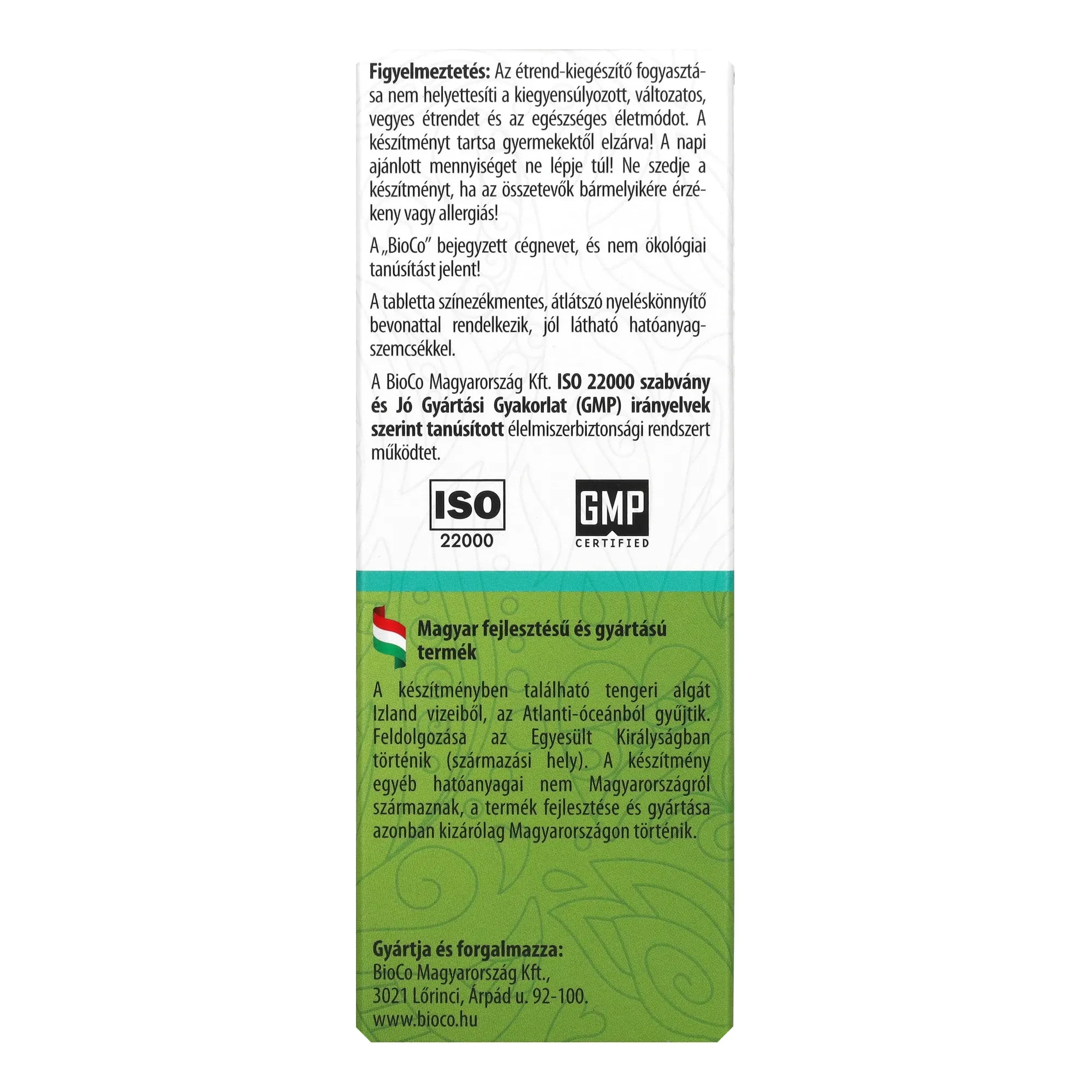 BioCo 100% VEGAN Alga Kalcium & Tengeri magnézium 60db