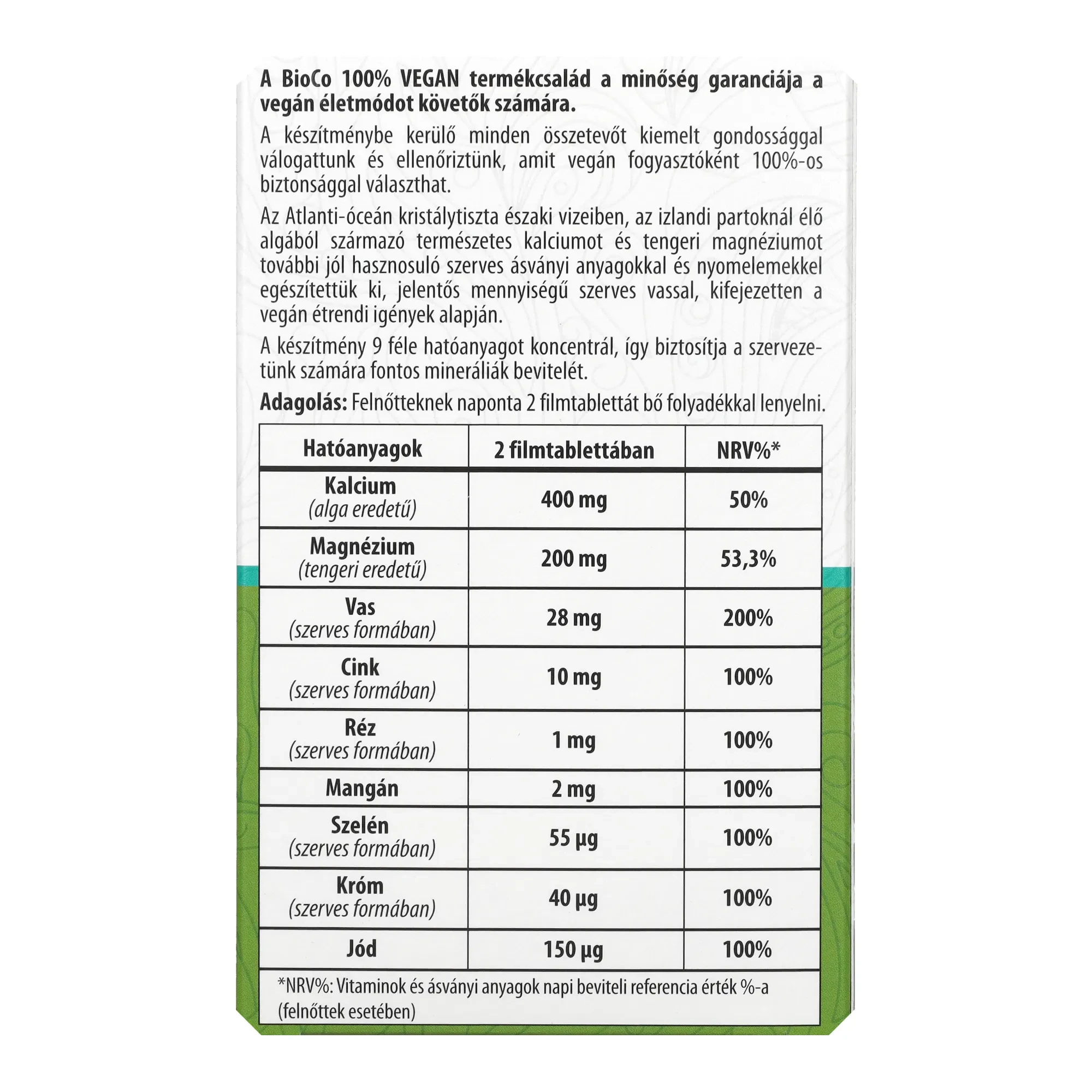 BioCo 100% VEGAN Alga Kalcium & Tengeri magnézium 60db