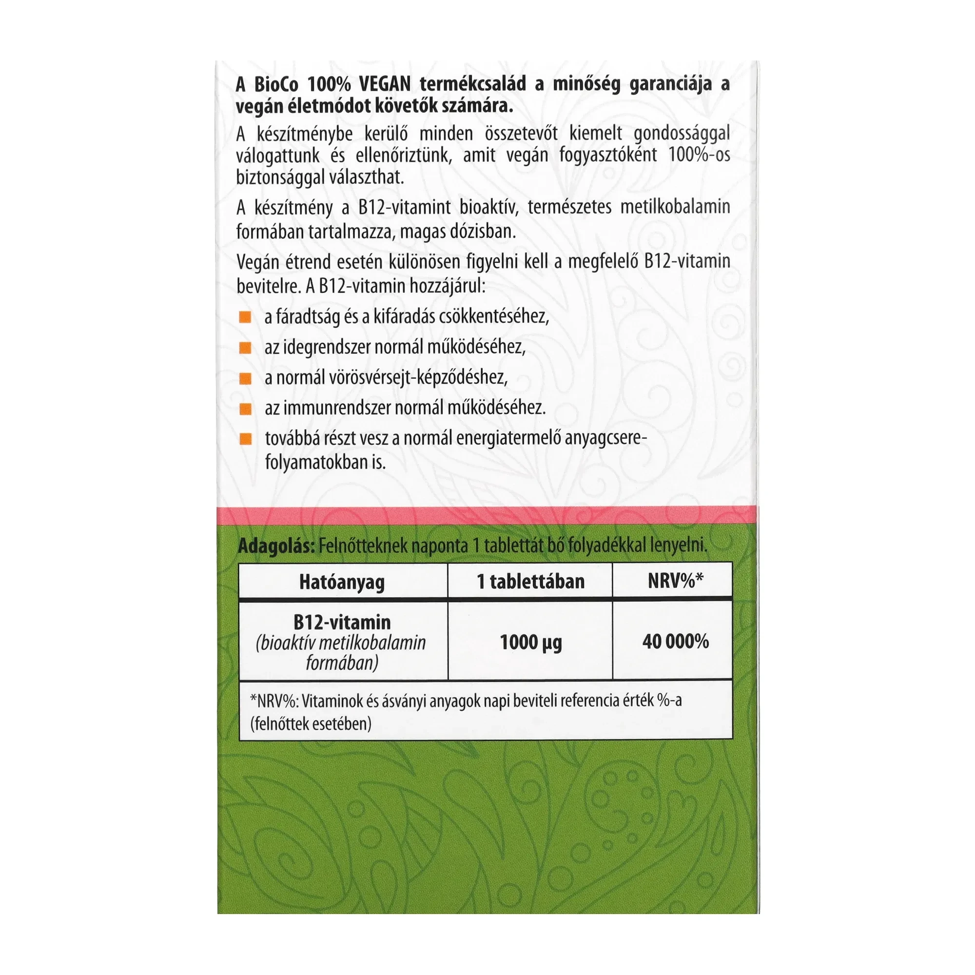 BioCo 100% VEGAN Bioaktív B12-vitamin 1000mcg 90db