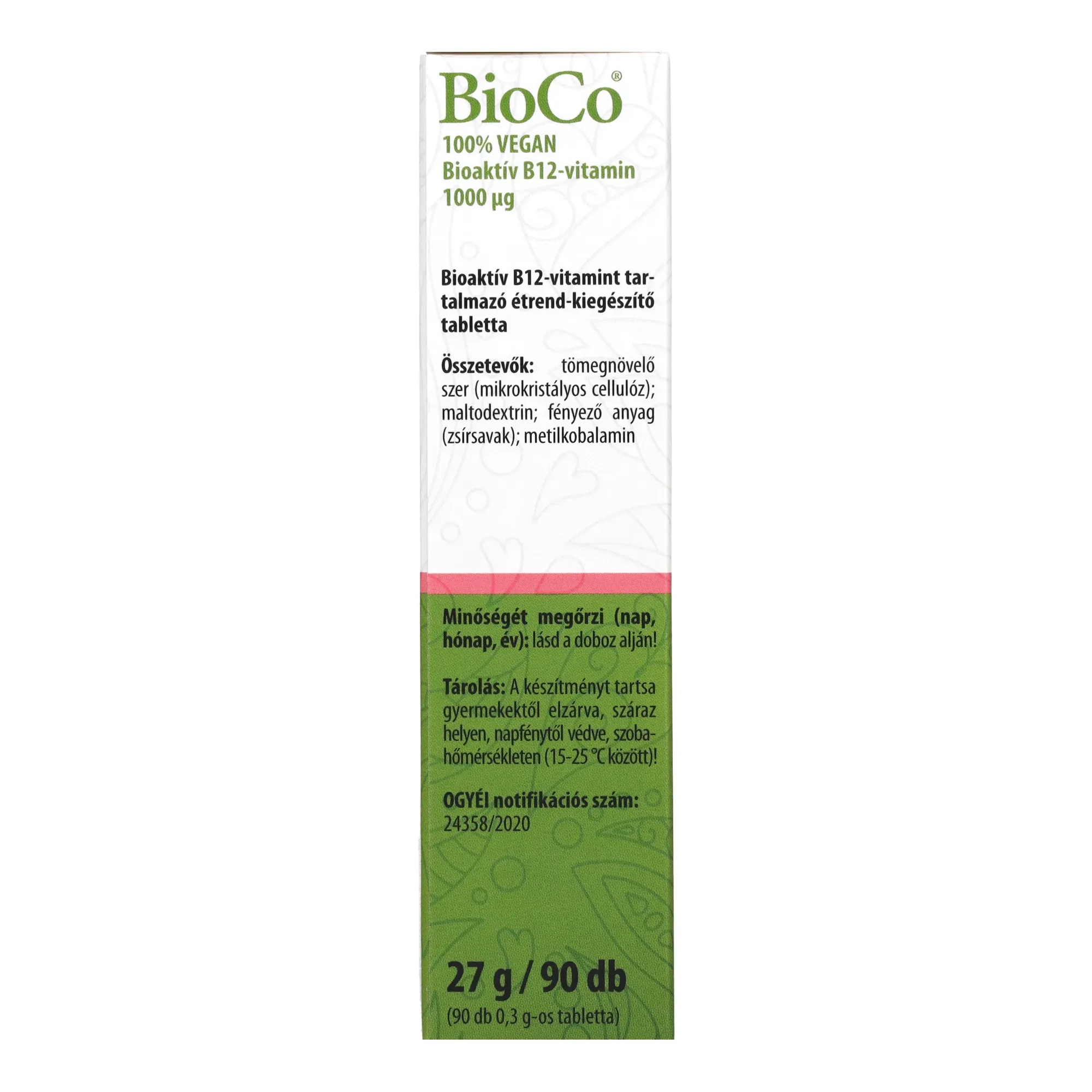 BioCo 100% VEGAN Bioaktív B12-vitamin 1000mcg 90db