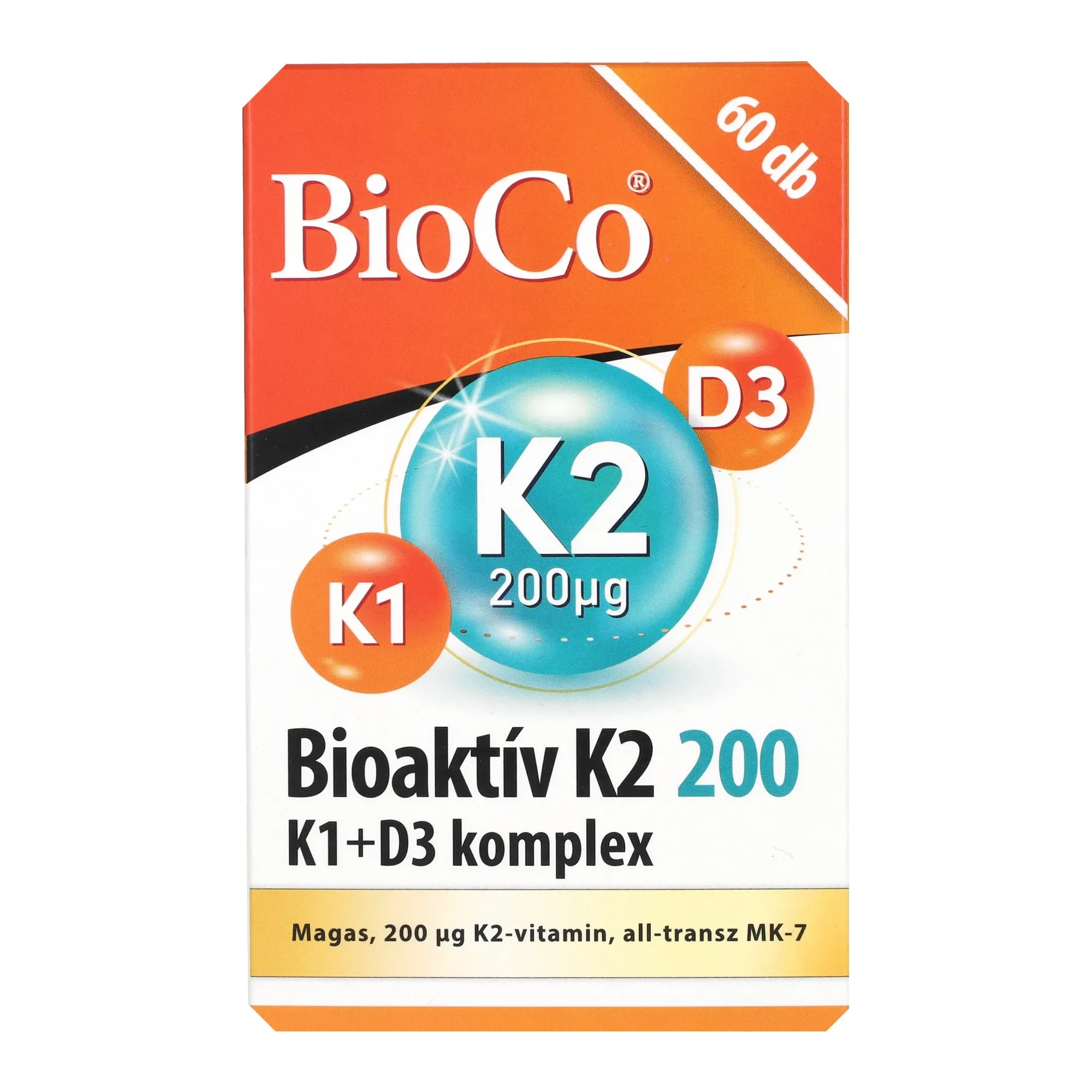 BioCo Bioaktív K2 200 K1+D3 komplex 60db