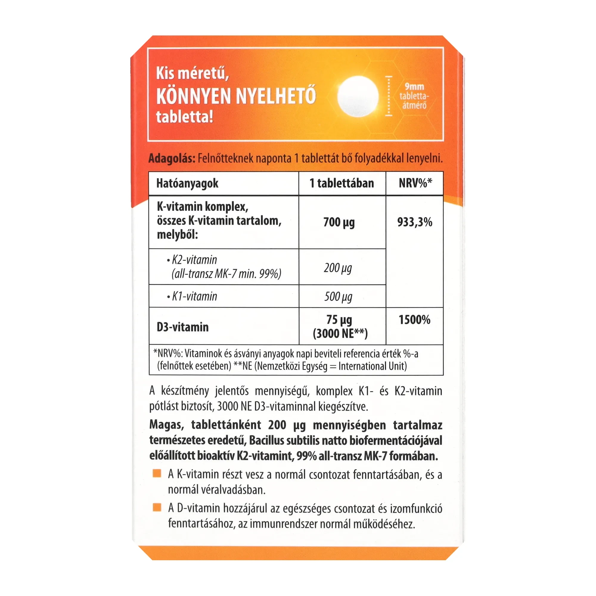 BioCo Bioaktív K2 200 K1+D3 komplex 60db