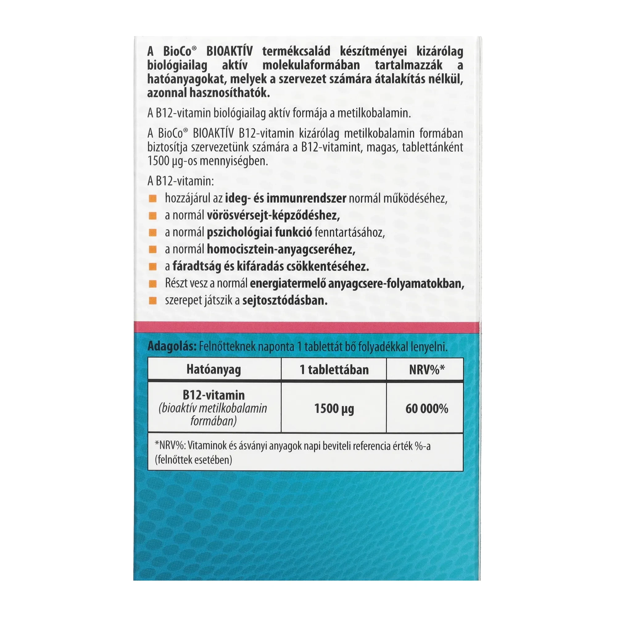 BioCo BIOAKTÍV B-12 vitamin 60db