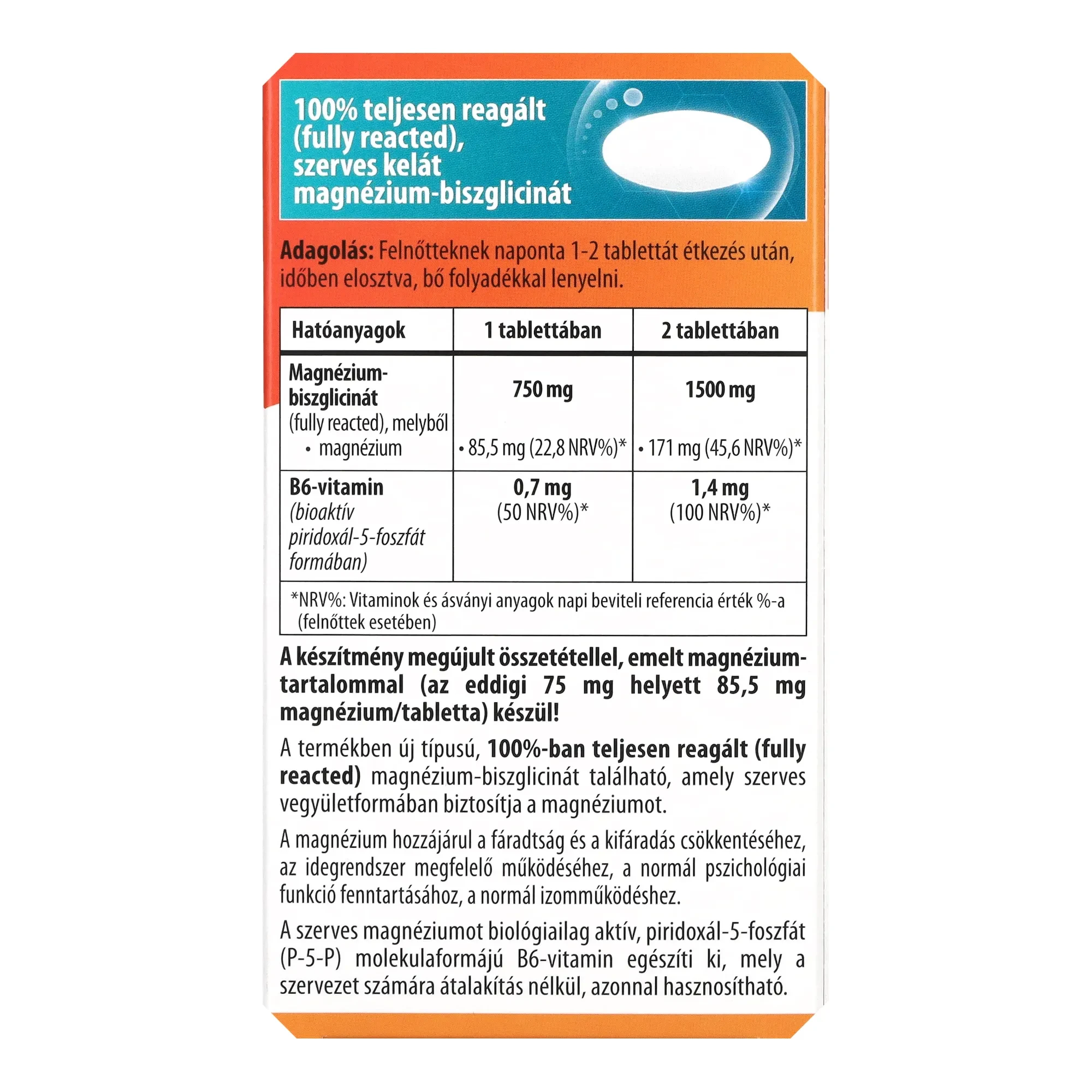BioCo Magnézium Biszglicinát +B6 vitamin tabletta 90db
