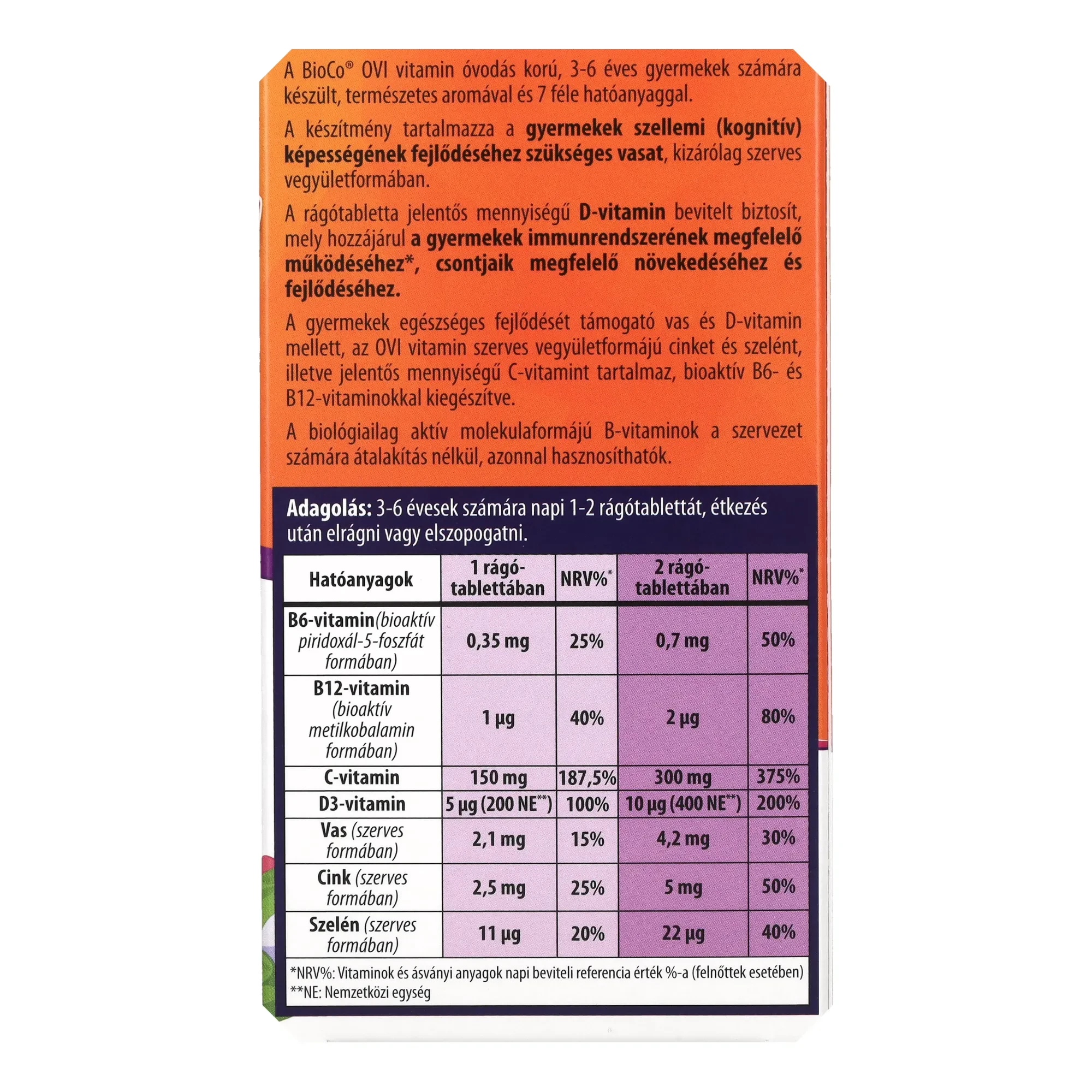 BioCo Ovi vitamin rágótabletta 90db