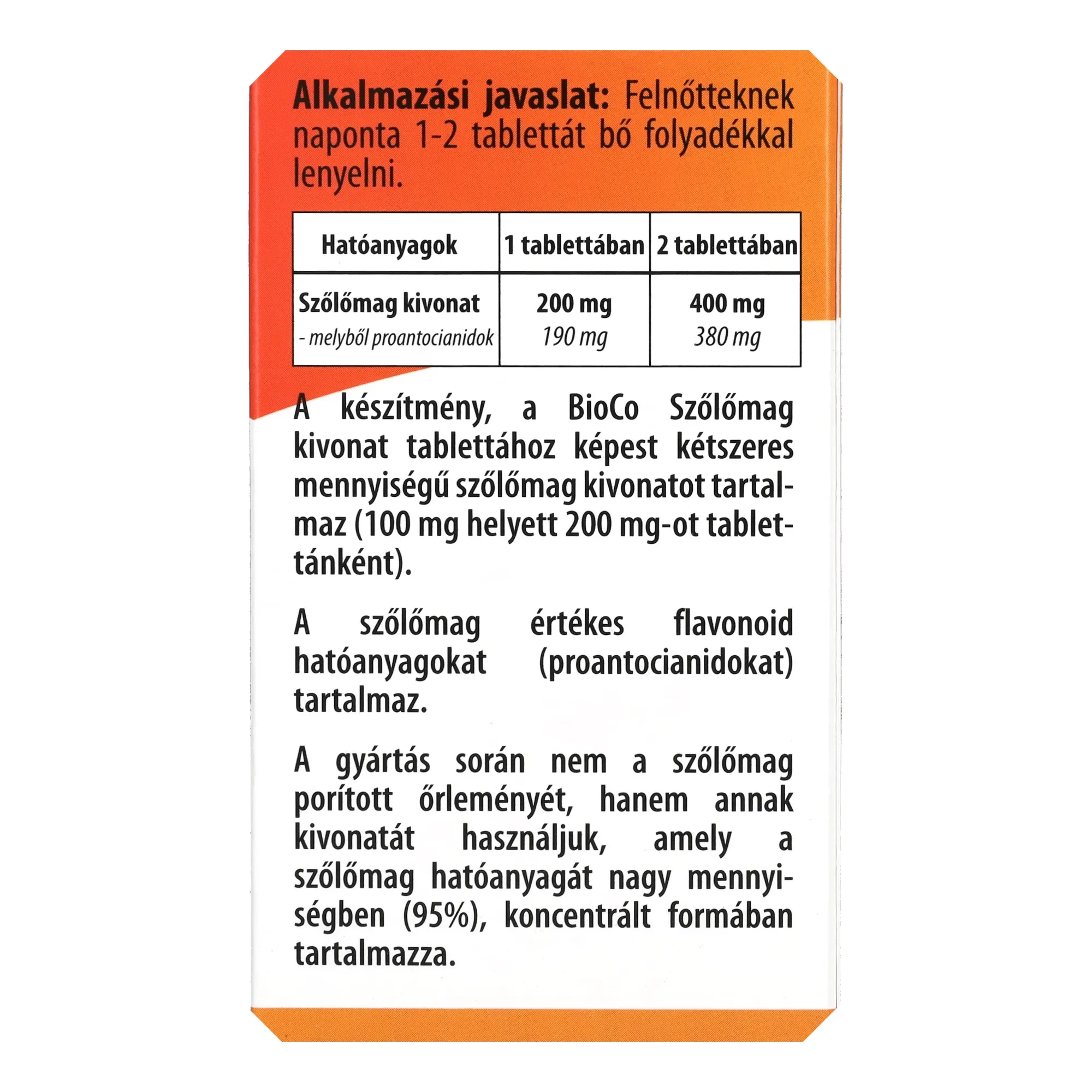 BioCo Szőlőmag Forte Megapack 100db