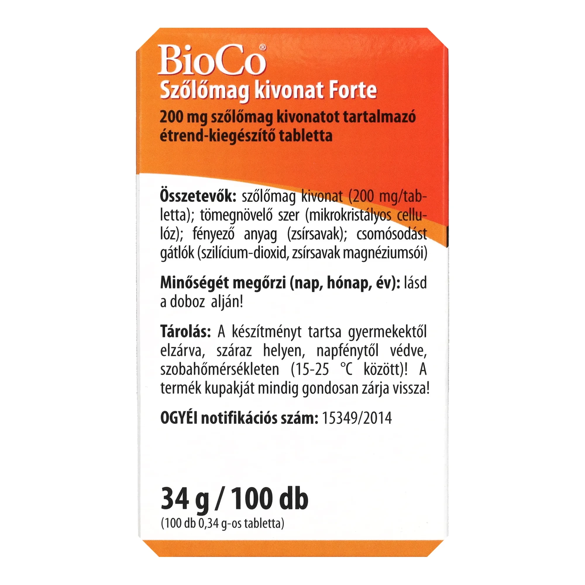 BioCo Szőlőmag Forte Megapack 100db
