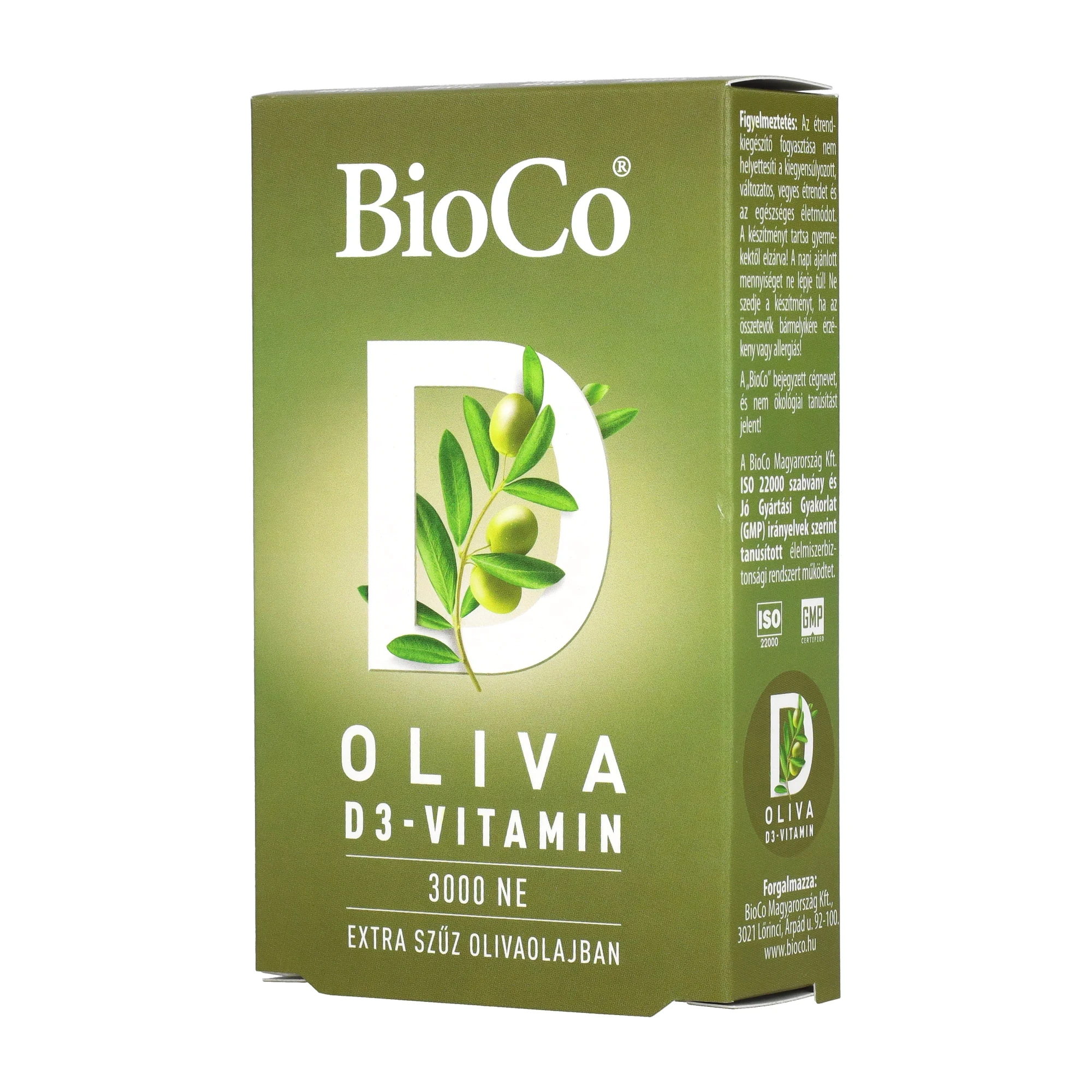 BioCo OLIVA D3-vitamin 3000 NE lágyzselatin kapszula 60 db