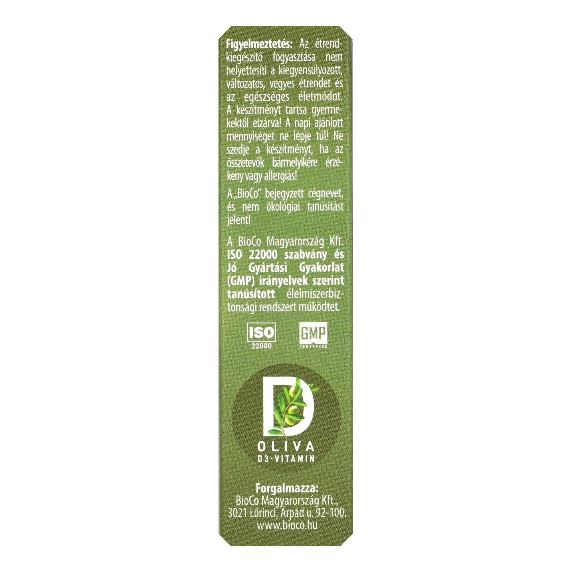 BioCo OLIVA D3-vitamin FORTE 4000 NE lágyzselatin kapszula 60 db