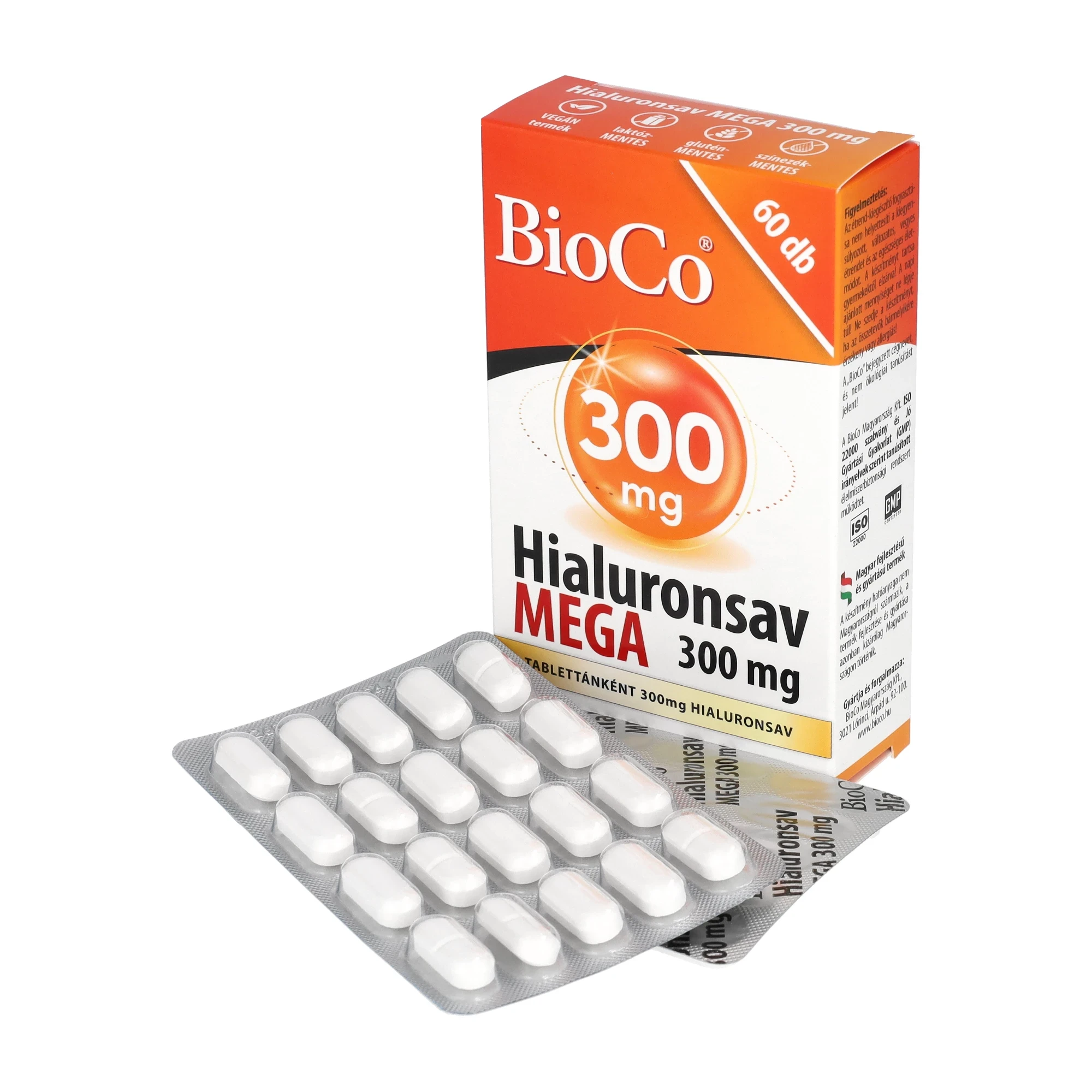 BioCo Hialuronsav MEGA 300 mg 60 db tabletta